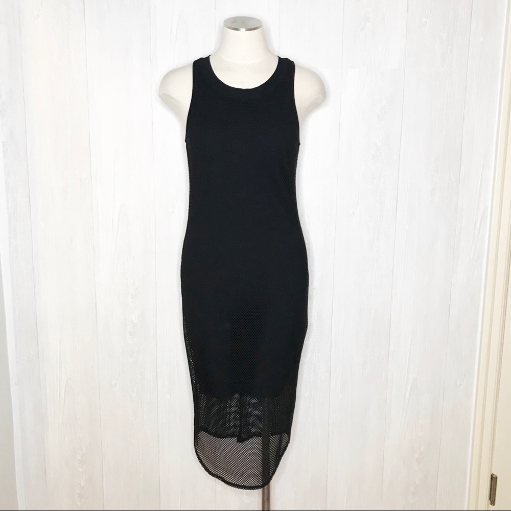 [Trouve]‎ Black Mesh Midi Tank Dress Sz. S